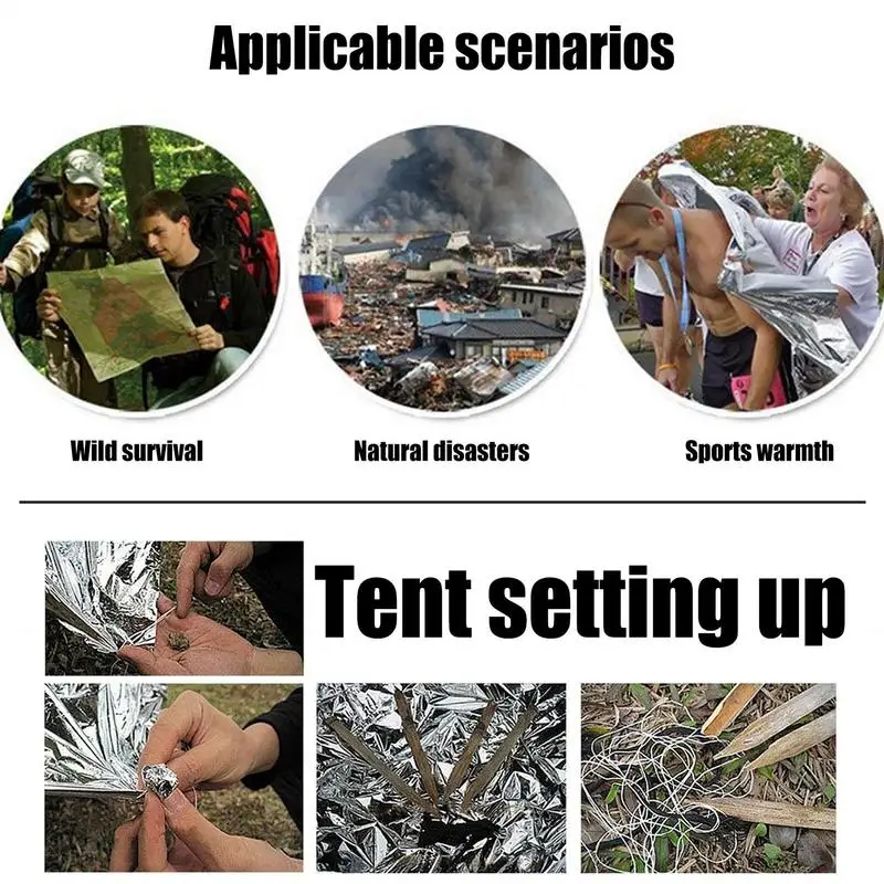 Camping Emergencies Blanket Portable Hiking Rugs Multifunctional Survival Emergencies Thermal Blanket For Outdoors Camping