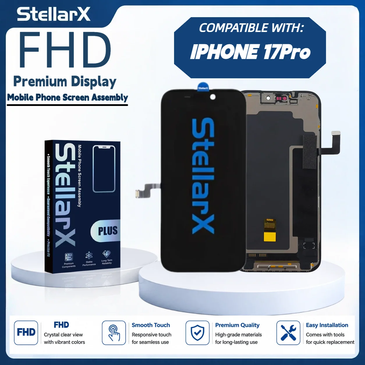 StellarX Display For iPhone FHD High Color Gamut For iPhone17Pro Screen Replacement Assembly Repair Parts Full HD Display Module