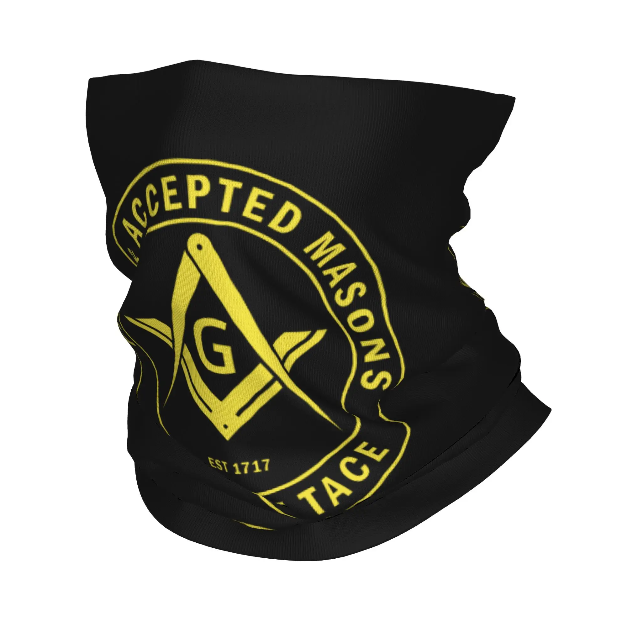 

Custom Free Accepted Masons Masonic Freemason Neck Gaiter Women Men UV Protection Winter Bandana Scarf for Hiking