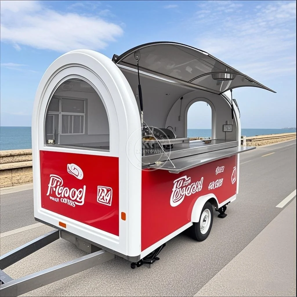Festival de remolque de comida, cocina móvil, nuevo diseño, camión de comida, carrito de tacos de pollo Halal, camión de concesión de comida rápida totalmente equipado