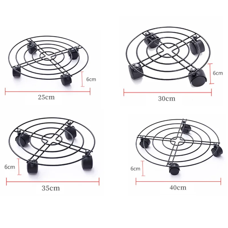 25/30/35CM ruchome uniwersalne stojak na kwiaty kół, okrągłe żelazny stojak na kwiaty stojak na kwiaty, podłoga doniczka z hamulcem do ogrodnictwa