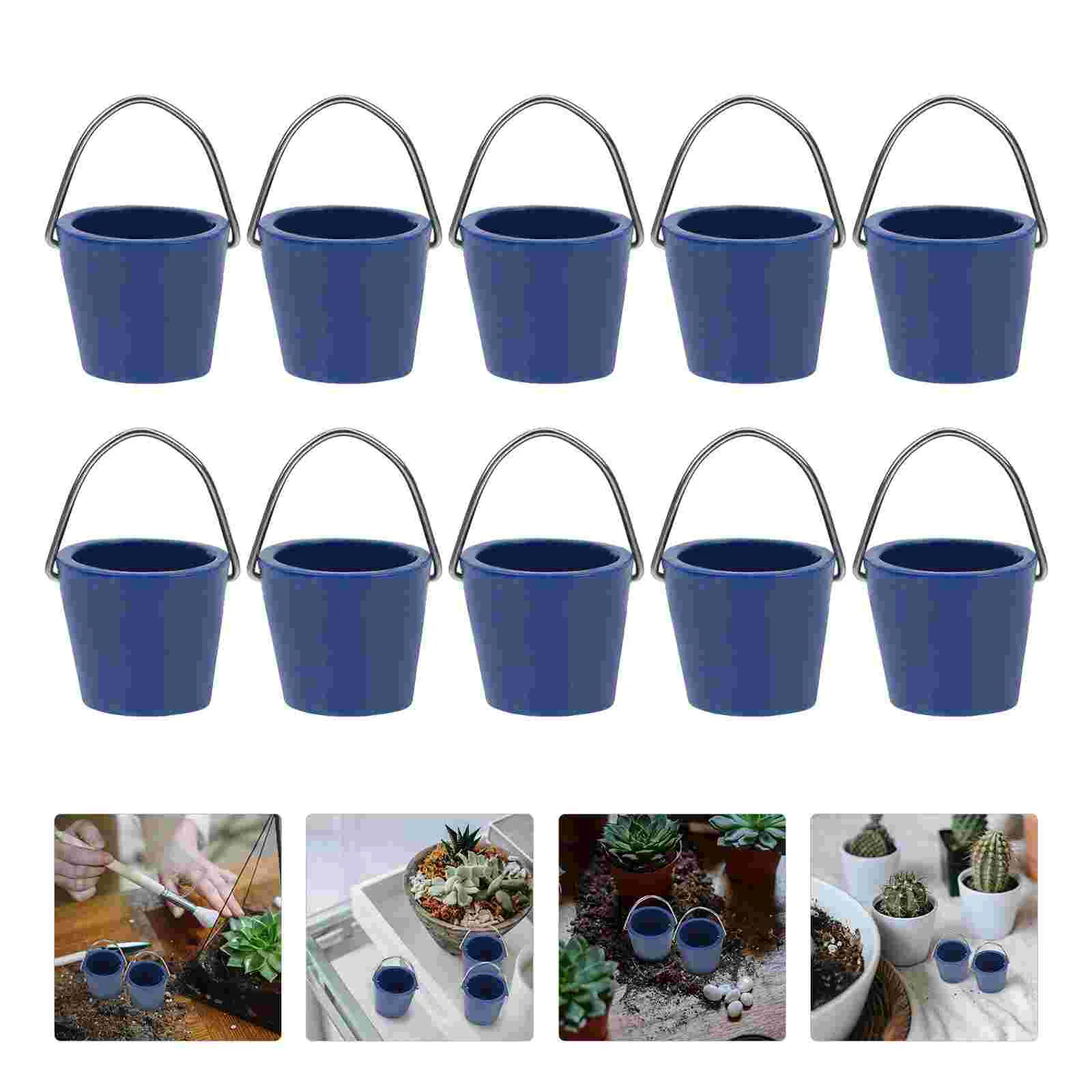 

Beach Stickers Micro Landscape Bucket Mini Toys Ornament Accessories Black Iron Wire