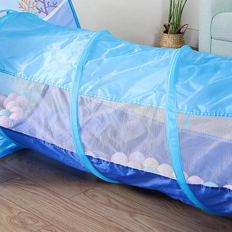 3 in 1 Portable Spaceship Tent Baby Tunnel Toy Tent Baby Balls Pool Wigwam for Children Campaign Tent Baby Playpen