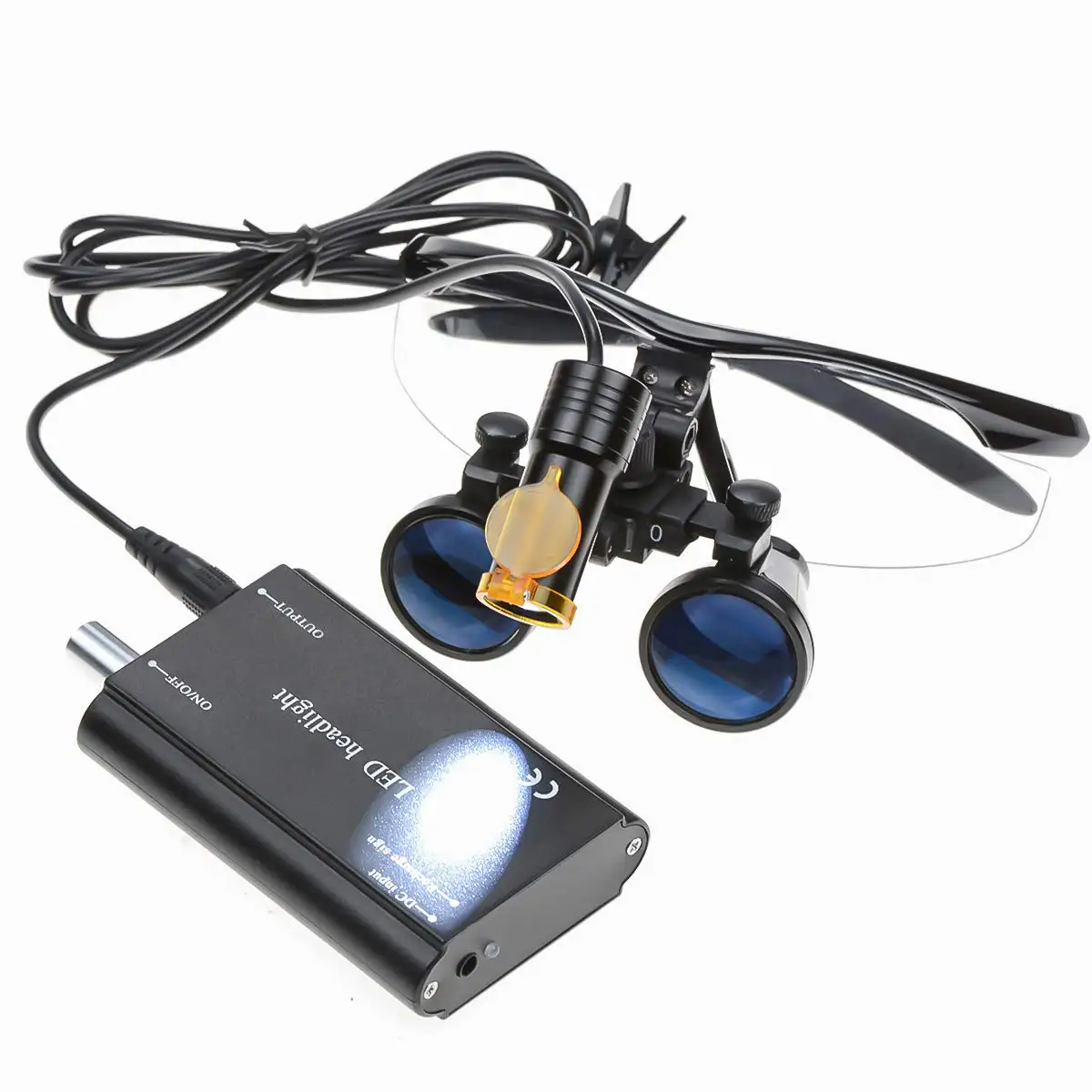 Dental Loupes Magnifier Magnifying Glass with LED Light Stand 2.5X 3.5X Glasses with Illumination Aluminum Box Operation Loupe