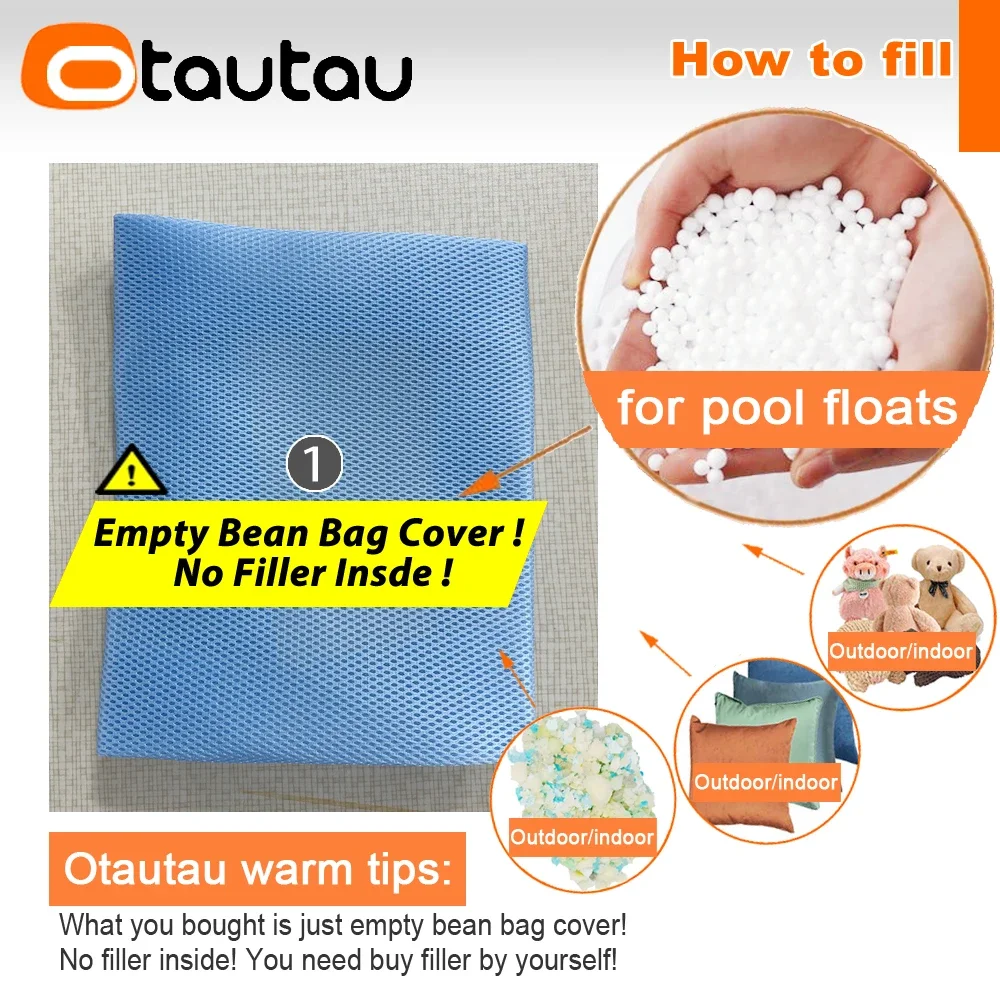 OTAUTAU Swimming Pool Mesh Seastar Bean Bag Cover Floats DD199【No Filler Inside! You Need To Buy Filler By Yourself !】