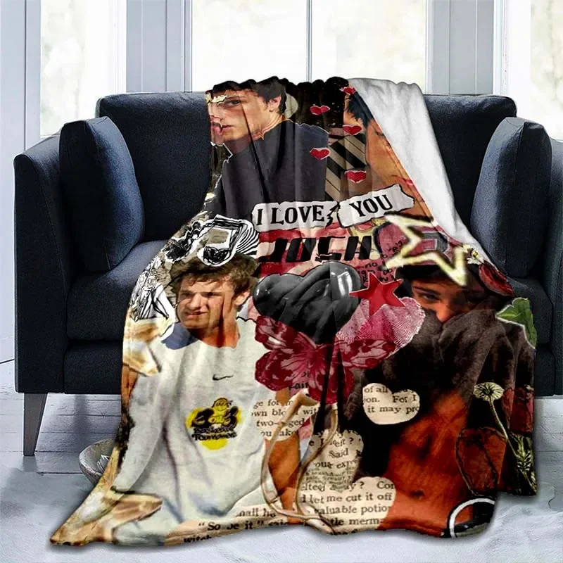 Josh Hutcherson Poster Printed Flannel Blanket for Bed Bedroom Living Room Warm Throw Blanket Travel, Picnic Blanket Fan Gift