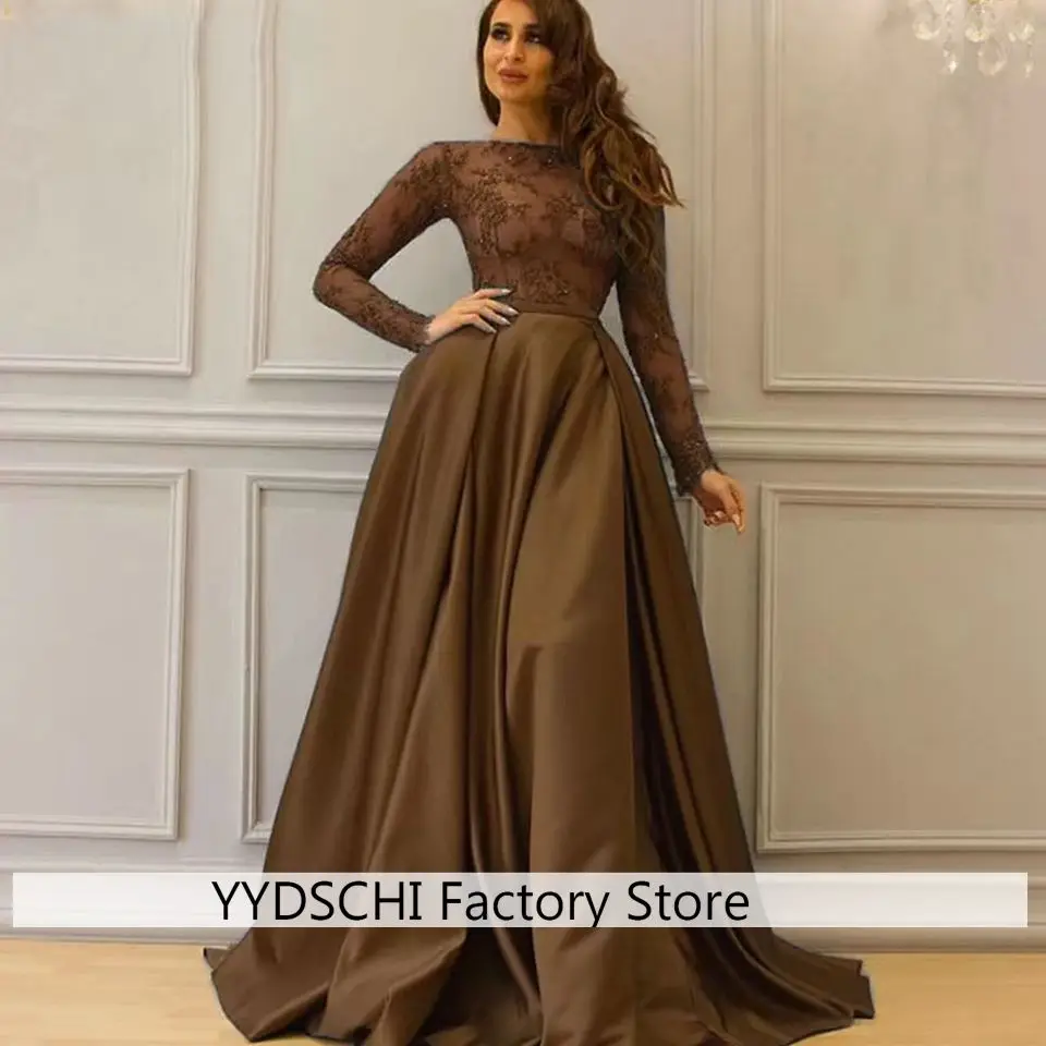 

Evening Dress Saudi Arabia Burgundy Muslim Satin With Long Sleeves Appliques Prom Dress Dubai Dress Saudi Arabic Plus Size Gowns