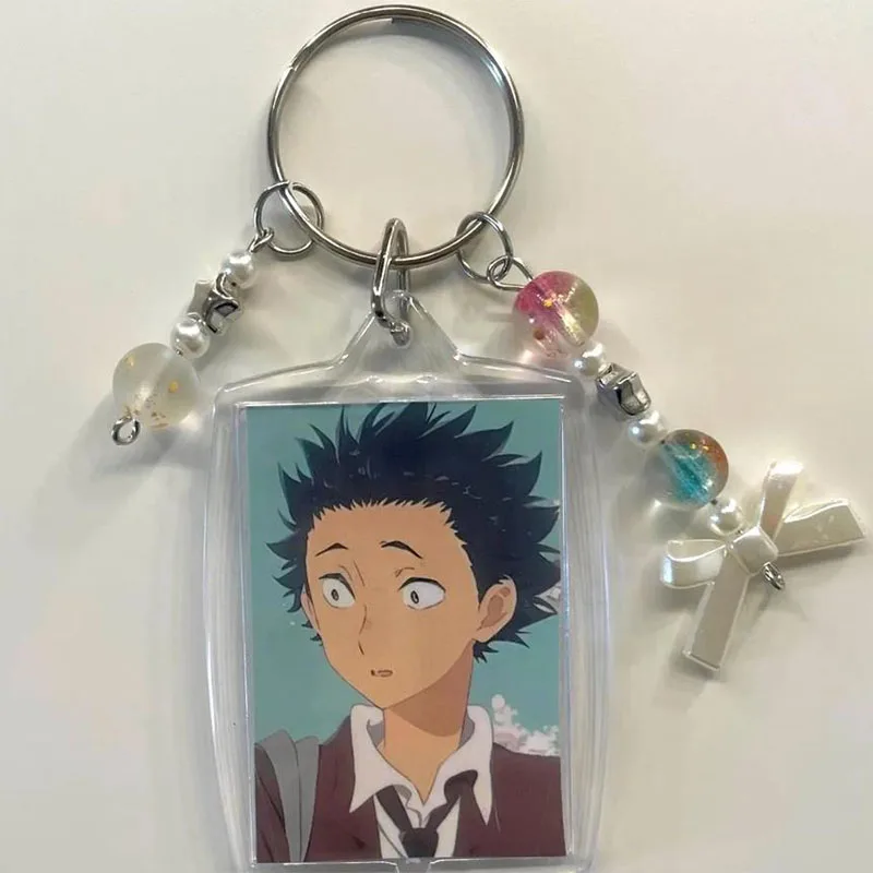 A silent voice anime keychain damage handmade, Shouko Shoya movie film gift deaf