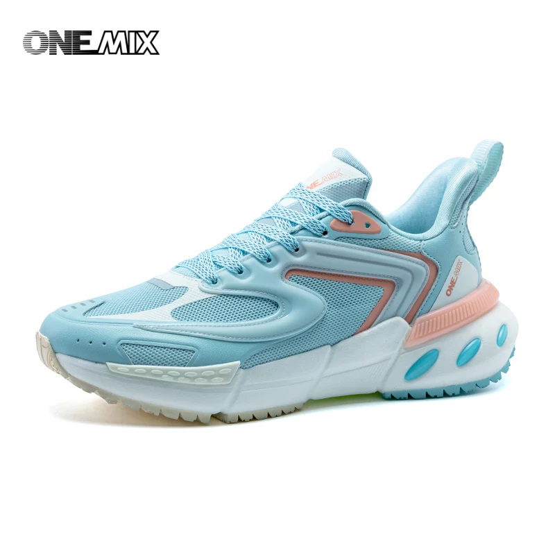 Onemix-zapatillas deportivas de malla transpirable para mujer, calzado deportivo para correr al aire libre, zapatos atléticos para caminar, color