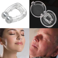 ZK30 Magnetic Anti Snoring Silicone Anti Snore Nose Clip Tray Sleeping Aid Apnea Guard Night Device for Men Antisnoring Stopper