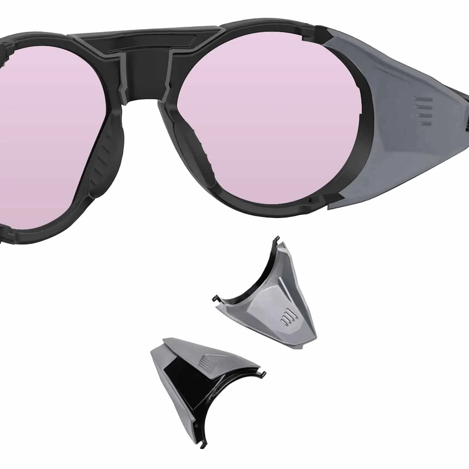 Black and Grey Color Block Replacement Side Shield Blinders for Oakley Clifden OO9440 Sunglasses