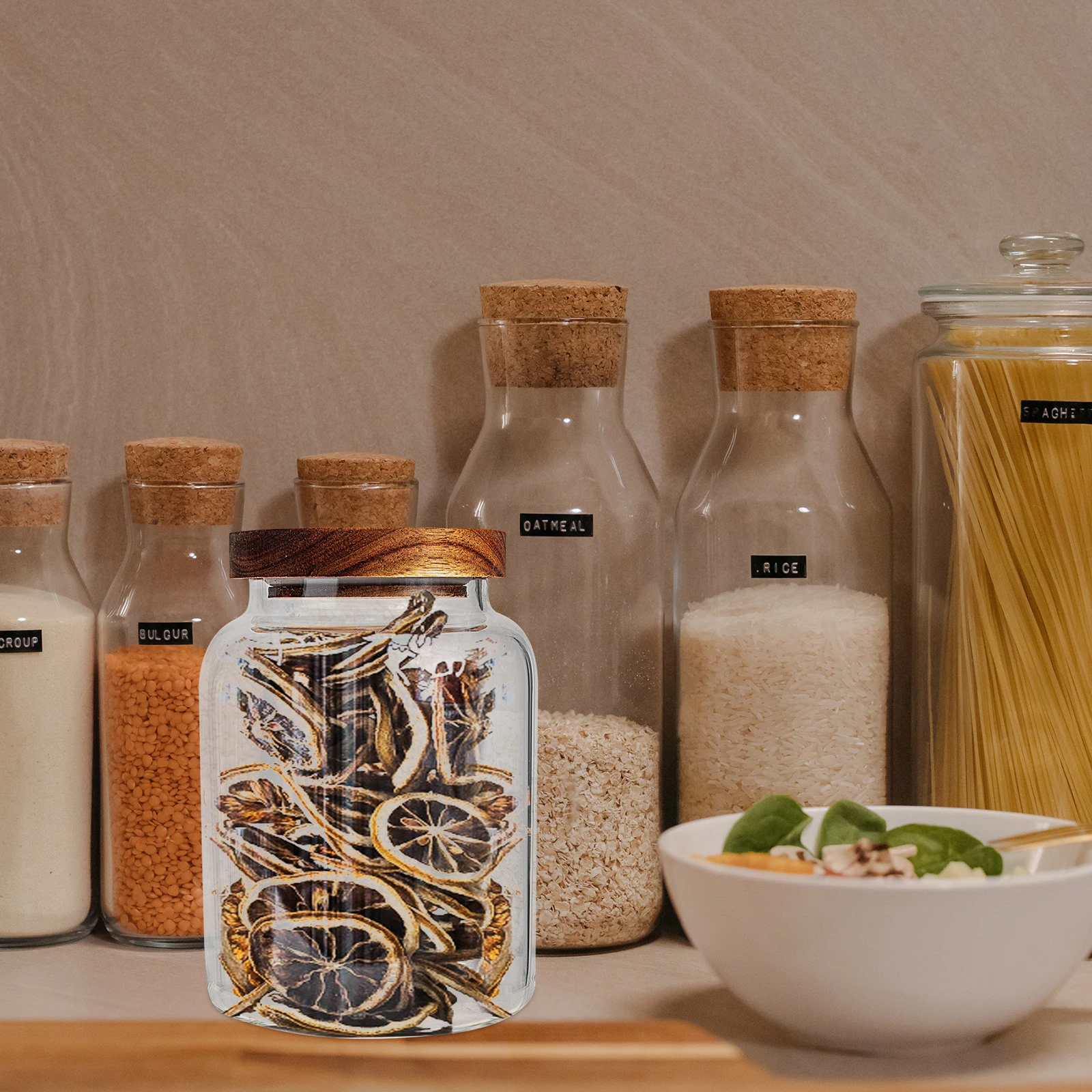 

Glass Canister Airtight Wide Mouth For Tea Nuts Dried Fruit Storage Household Kitchen Supply Transparent Container Home