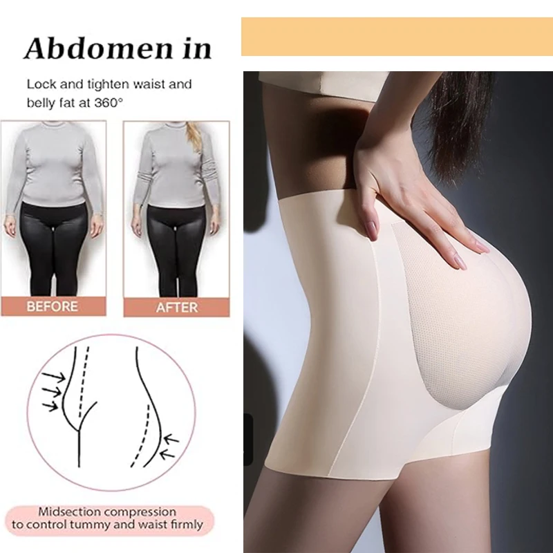 GUUDIA Booty Butt Enhancer Padded Honey Vent Seamless Breathable Tummy Control Butt Lifter Panties Stretched Women Body Shaper