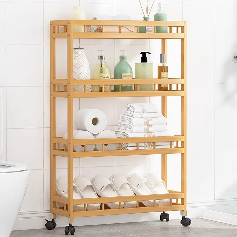 Cosmetics storage rack, trolley, gap shelf, bathroom, small multi-storey floor-to-ceiling toilet