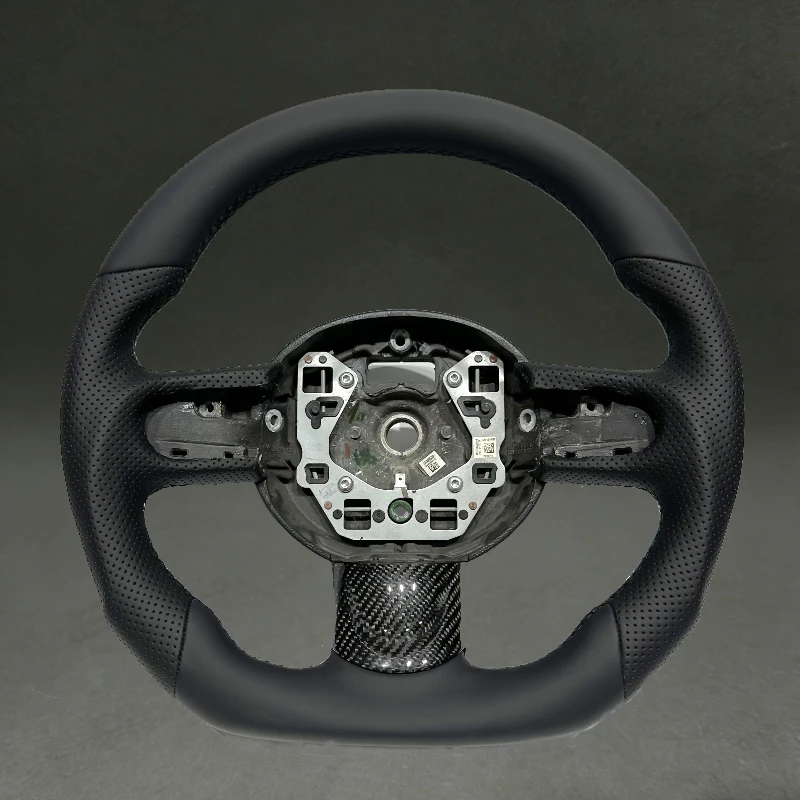 

For BMW Mini R56 Steering Wheel Full Leather Flat Bottom Customizable Materials for Mini Cooper R56 F56 R53 R50 Renewal Wheel