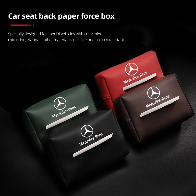 Car Tissue Box Leather Hanging Storage Bag Accessories For Mercedes Benz AMG GLE GLS CLS GLC CLA GLA GLK ML C197 R231 W167 W247