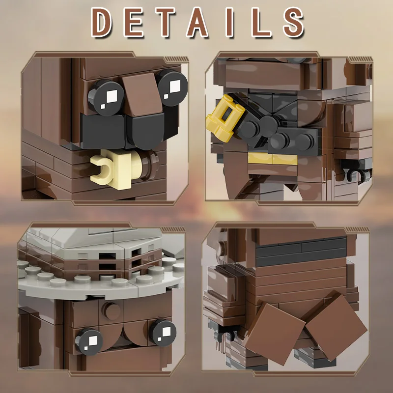 مجموعة بناء MOC Cowboy and Loyal Dog Brickheadz، 201 قطعة من مكعبات البناء الممتازة للعب الإبداعي، مثالية للجماهير