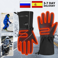 Motorcycle Riding Electric Heating Touch Screen Gloves, Warm, Windproof, Waterproof Touch Screen Battery Heating Gloves, Winter