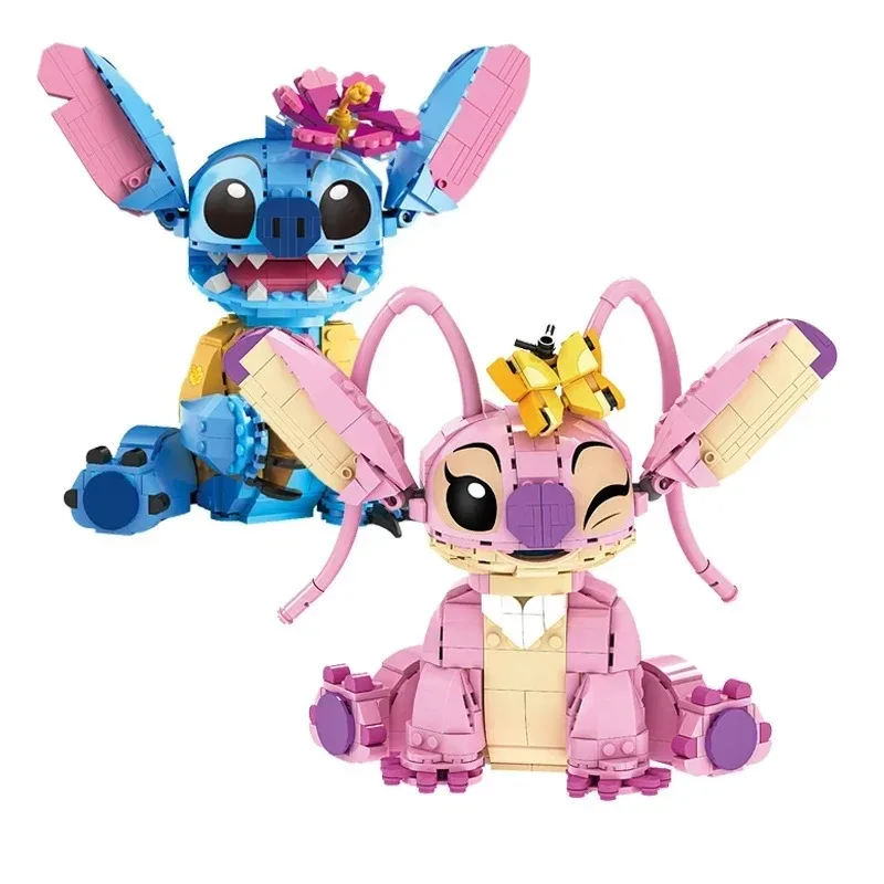 Stitch Angel CP Building Blocks 2025 - Large Piece Cartoon Toys with Moving Ears Kids Assembly Gift for Boys Girls Birthday