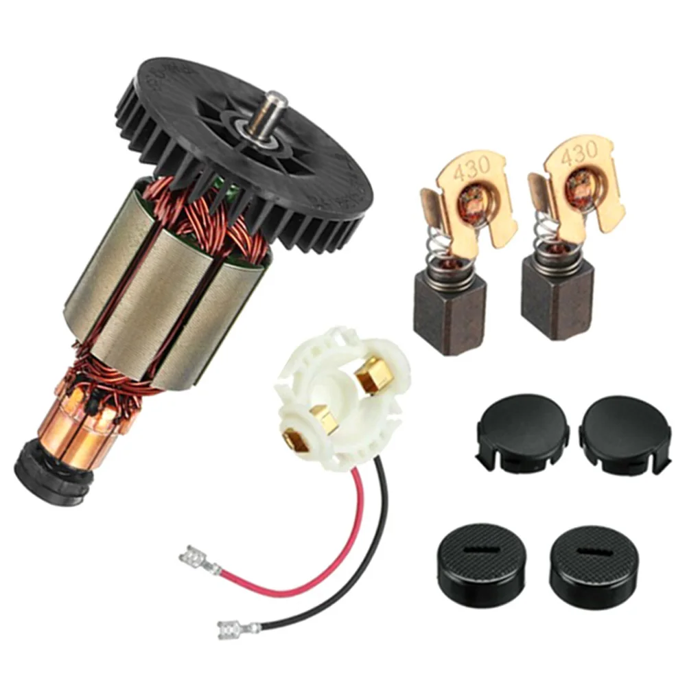 1Set Angle Grinder Motor Armature BGA452 DGA452 Cordless Lithium Ion Armature 619218-8 Carbon Brush CB430 Power Tool Parts