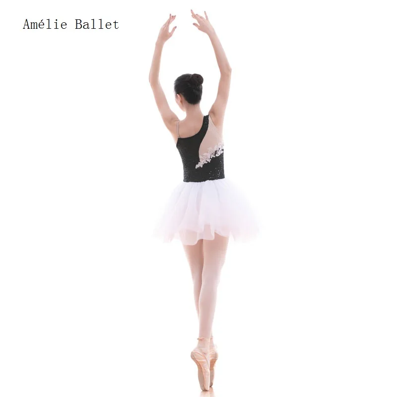 18711 Czarno-Biały Top Gorset Baletowy Tutu Kostium Baletowy dla Kobiet i Dziewcząt Tutu Baleriny Liryczny i Kontemplatywny Kostium Taneczny