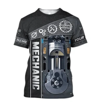 남성용 패션 도구 사진, 트렌드 디지털 인쇄, 캐주얼 라운드 넥, 반팔 상의 