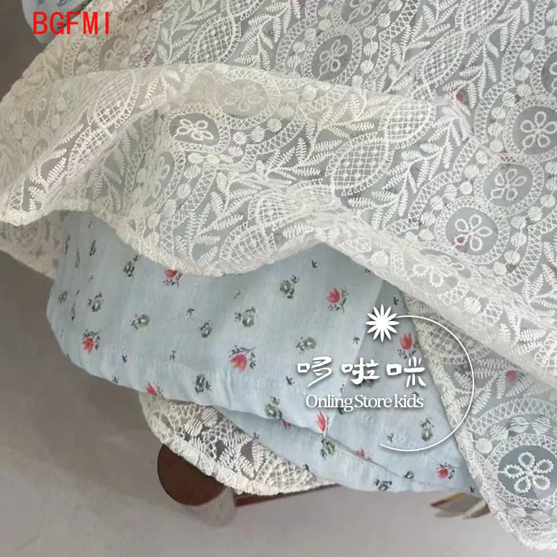 Korean Children\'s Clothing Girl Set Spring New Children\'s Floral Long Sleeved Flower Princess Dress + Beige Vest Dress 2 Pcs Set
