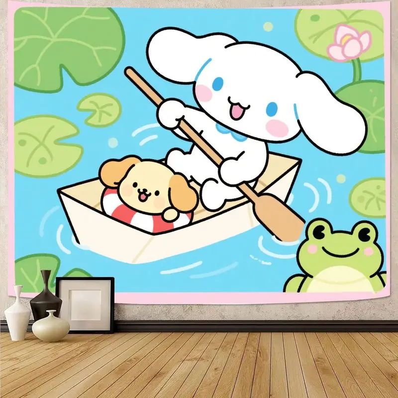 

1 шт. Sanrio Cinnamoroll Kawaii щеня лодка гобелен полиэстер настенный декор для девочек спальня гостиная общежитие вентилятор подарок