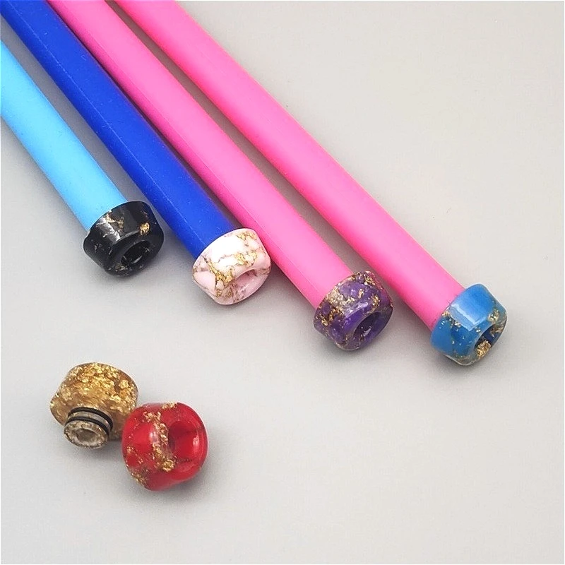 1 قطعة 510 فطر مرقط ذهبي على شكل فوهة بالتنقيط المخروطية وصلة قش الراتنج #2