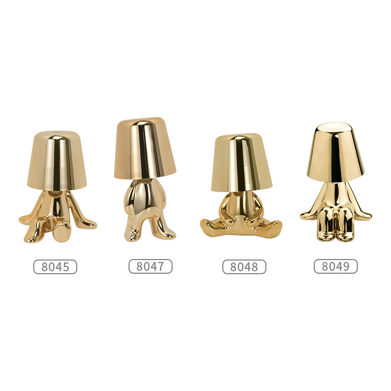 Imagem -06 - Little Golden Man Led Table Lamp Usb Minimalista Bedroom Bedside Table Light Personalidade Nórdica Design de Luxo Decoração do Quarto