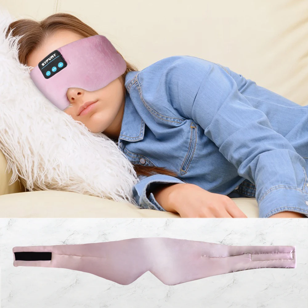 Sleeping Headphones Bluetooth Eye Mask for Women Men, Wireless Music Blackout Masks for Side Sleepers Insomnia Travel Gift