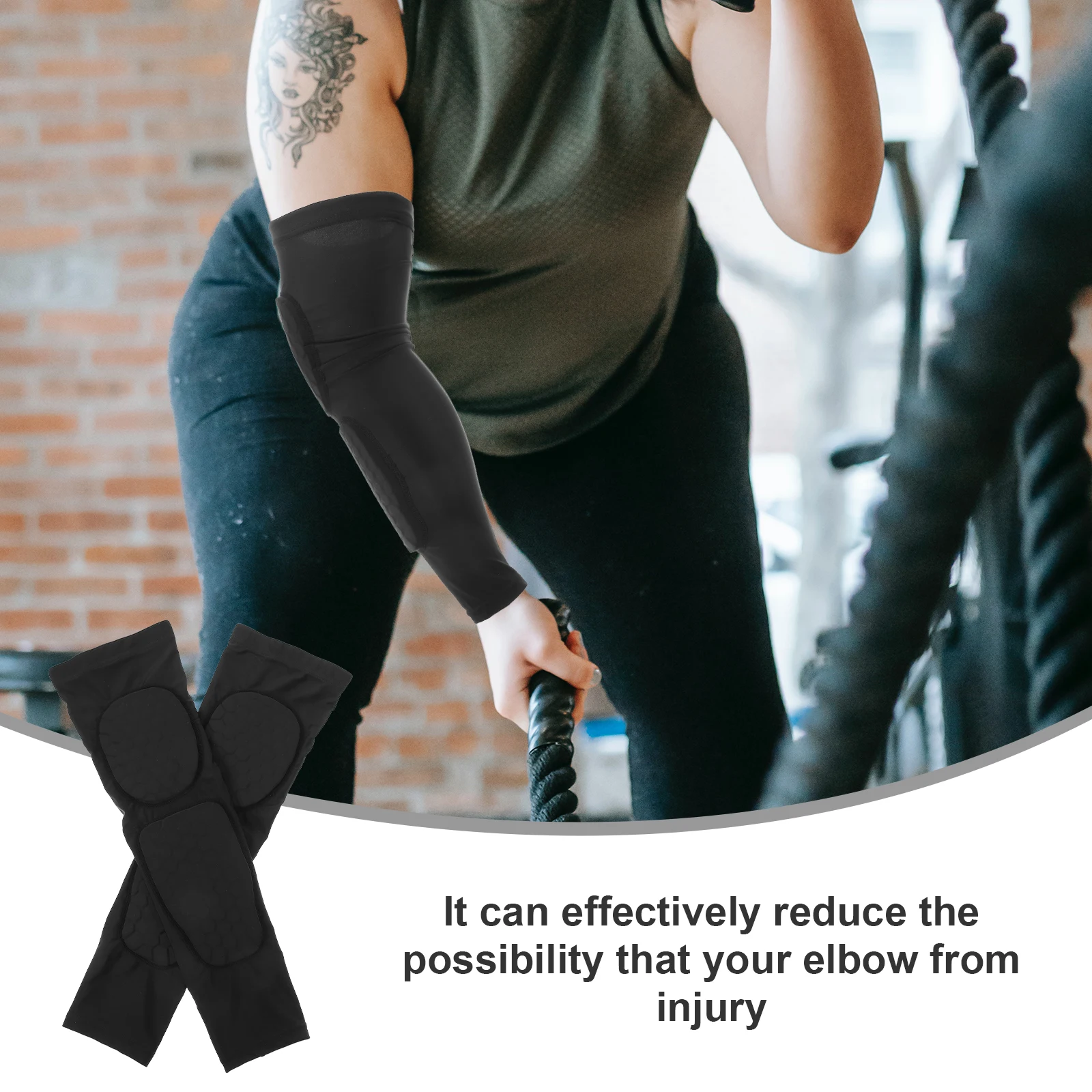 

2pcs Black 2XL Anti-collision Elbow Pad Arm Protector for Youth Adult Sports Basketball Volleyball Football Elbow Guard Sleeve