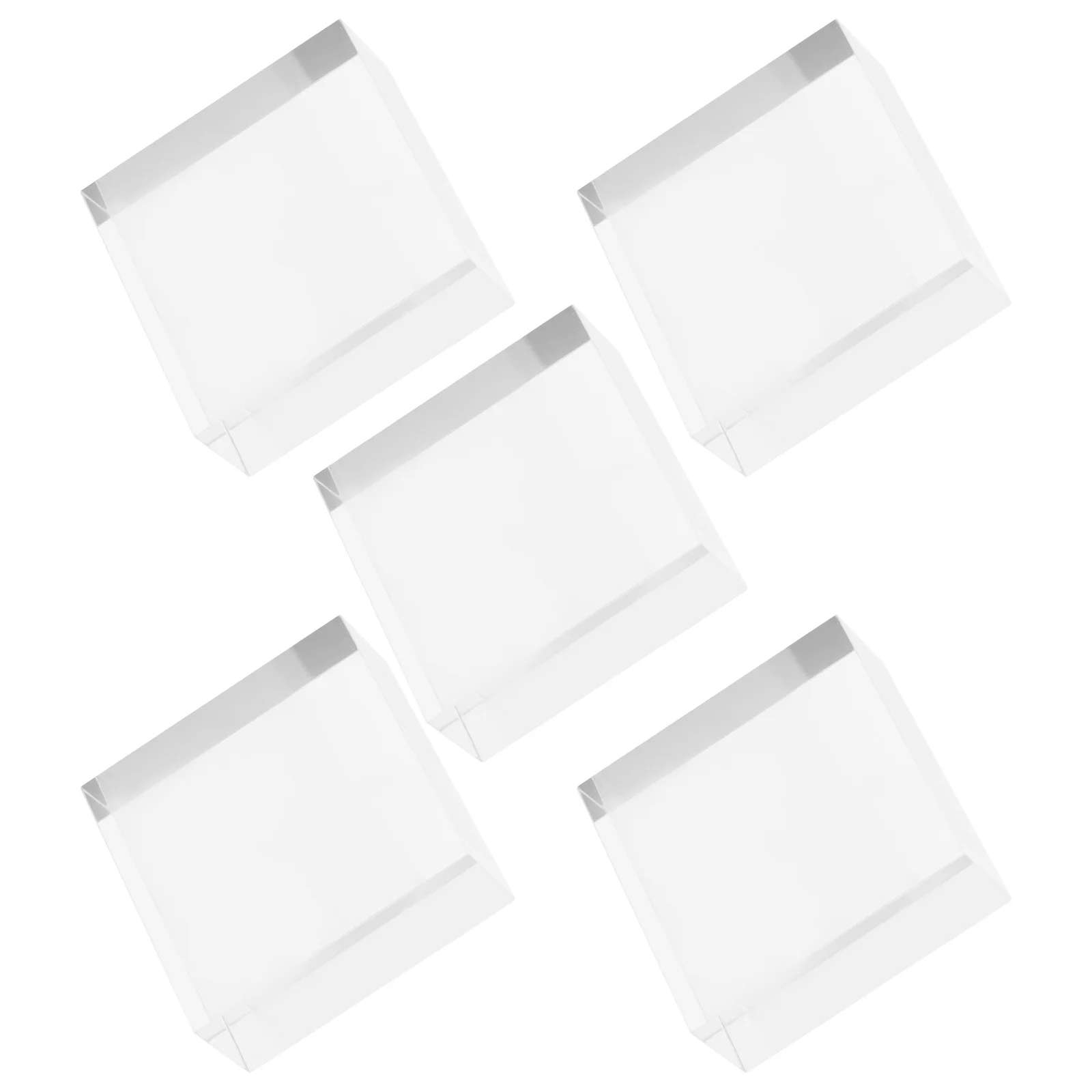 

5pcs Acrylic Display Block Clear Square Cube For Jewelry Earring Ring Bracelet Craft Showcase Home Office Wedding Party Decor