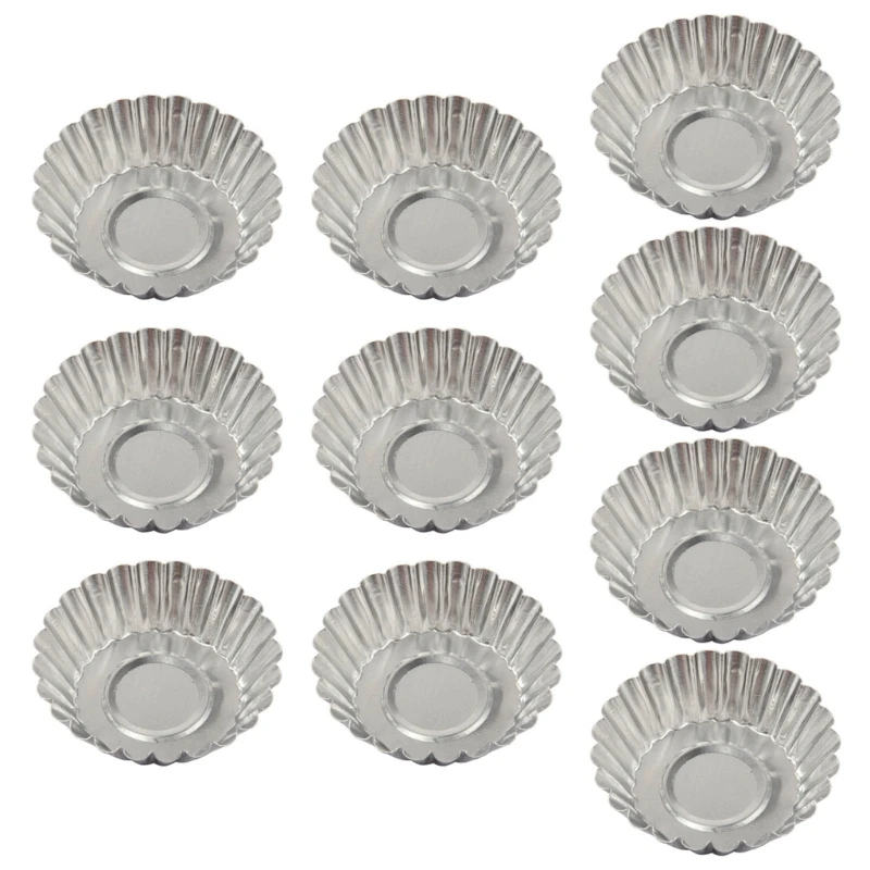 

10Pcs Mini Muffins Cookie Molds Eggs Tart Molds Aluminium Mini Tart Pans Drop shipping