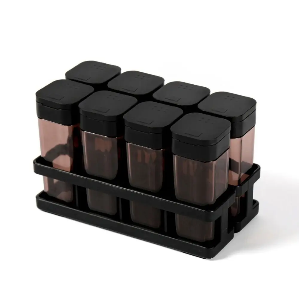 8 قطعة زجاجة تخزين التوابل المختومة شفافة مجموعة التوابل المنزلية مقاومة للرطوبة توفير المساحة حاوية تخزين التوابل