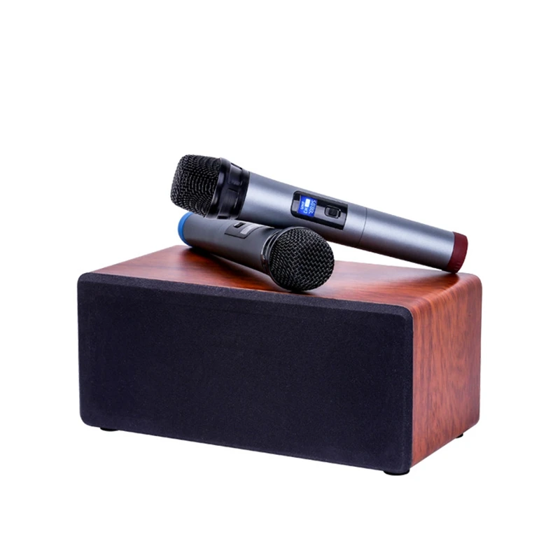 

Wooden Bluetooth sound card, plug-in high-power speaker, home karaoke singing, home stereo effect speaker