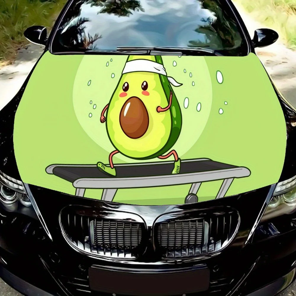 

Practice Avocado Car Hood Sticker PVC Self Waterproof Stick, Striking Auto Exterior Accessories Decor Protect Gift for Car Lover