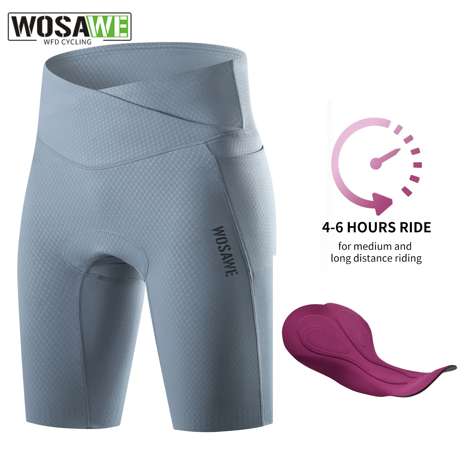 

WOSAWE женские велосипедные шорты с подкладкой, нижнее белье для велосипеда, противоударные короткие шорты для горного велосипеда, шоссейные нагрудники, одежда для скоростной езды