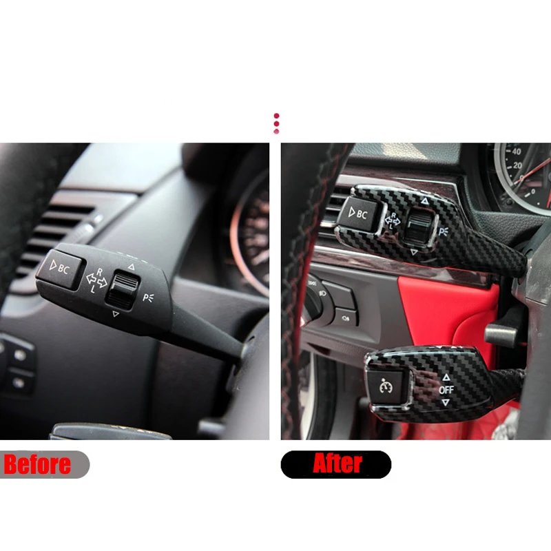 Car Steering Wheel Column Shift Cover Headlight Wipper Cruise Switch Rod Trim For BMW X1 X3 X5 X6 3/5 Series E70 E80 E90 view 5