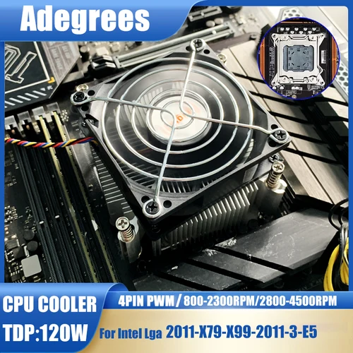 Enfriador de aire de CPU 4PIN PWM TDP 120W 80MM X99 procesador enfriador PC ventilador de refrigeración del radiador para Intel 2011 X79 X99 E5 2011-3 Ventilador