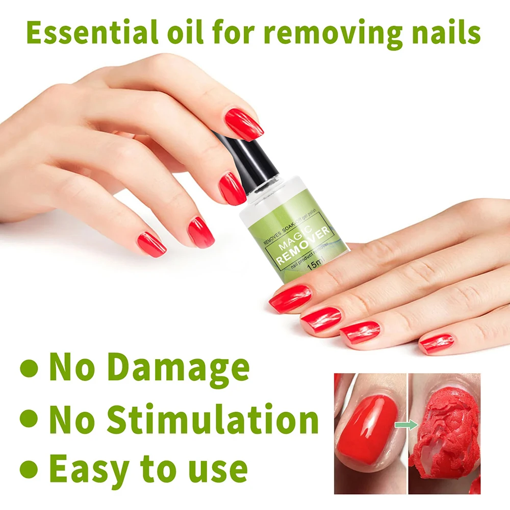 15 ml/flasche Nagel Gel Polish Magic Remover UV/Led Gel Soak Off Einfach Schnelle Entferner Sicher verschwinden Entferner Für Nagel Top Coat/Basis Mantel