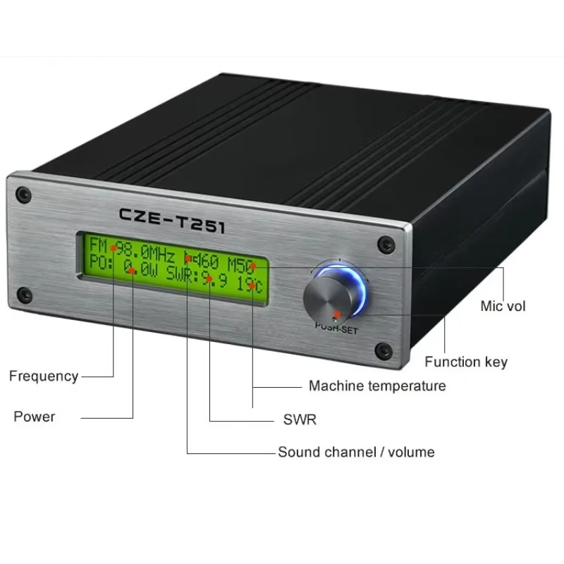 NEW 25 Watt Long Range FM Transmitter 5km Wireless Radio for Local Audience Audio Input