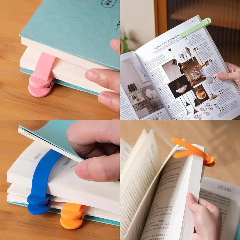 1/3/6Pcs Silicone Bookmark Automatically Follows Page Flipping Student Bookmarks Office Stationery Home Office School Supplies