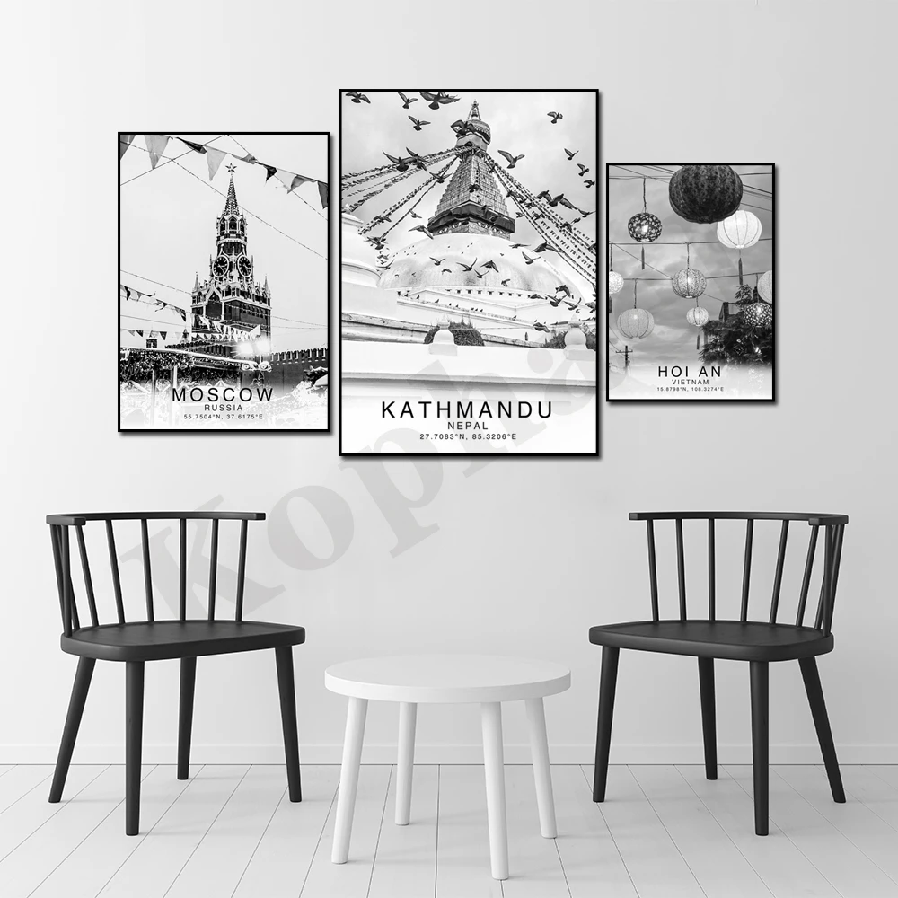 Kuala Lumpur Hoi An Sydney Opera House Jerusalem Boston Kathmandu Moscow Zanzibar Urban Minimalist Travel Art Poster