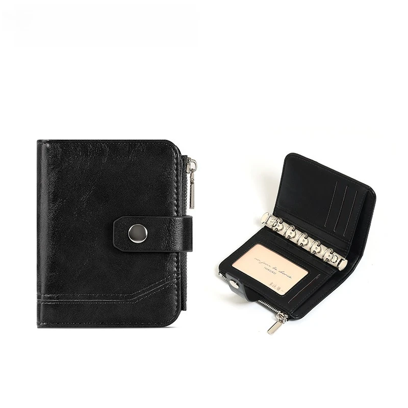 New Multi-functional Retro PU Multi-card Wallet Two-fold M5 Binder Book Keeping Book Record Income and Expenditure Any Time