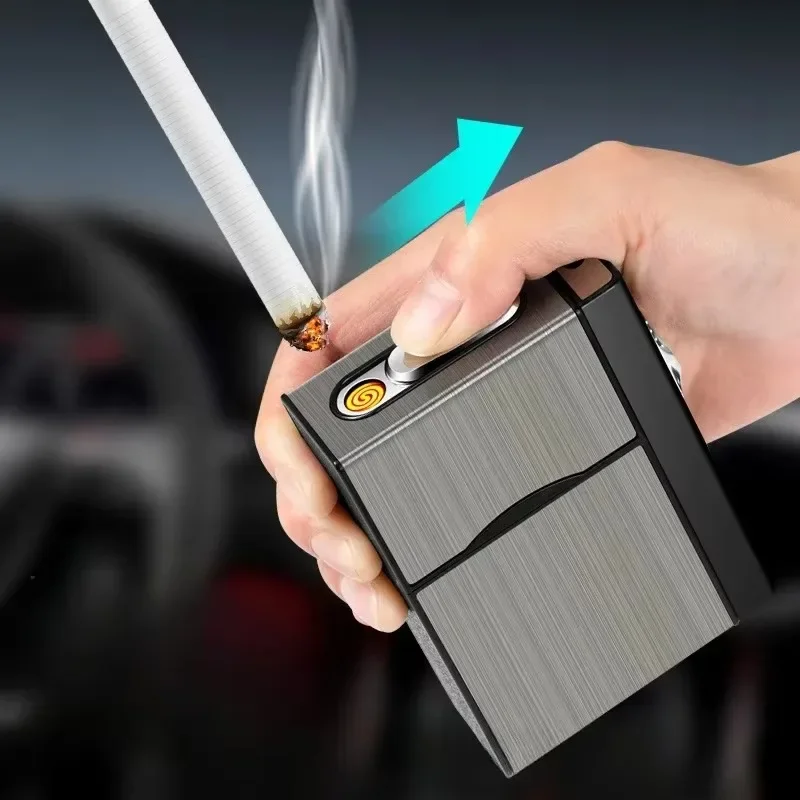 Newest 20 Pieces Gas and Electric Dual-purpose Cigarette Lighter, Windproof and Charging All-in-one Creative Cigarette Lighter