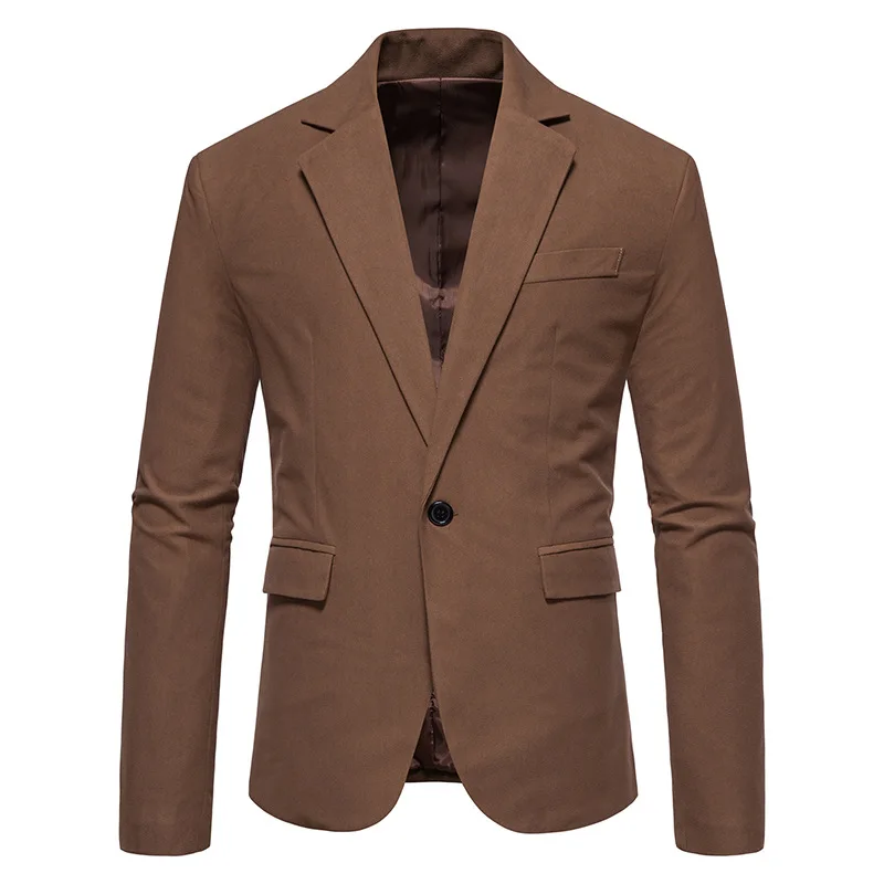 VCollar Suede Single Button Suit Jacket For Man Wedding Men Suit Prom Party Stage Nightclub