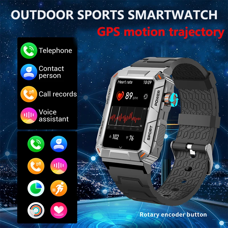 

New GPS Sport Track SmartWatch Heart Rate Blood Oxygen Blood Pressure Monitoring Bluetooth Call IP67 Fitness Exercise Smartwatch
