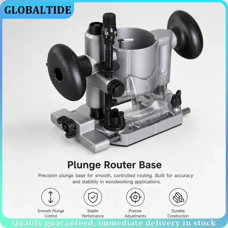 Compact Plunge Router Base Milling Trimming Machine Base Aluminum Plunge Router Bracket Wood Router Base Dust Cover
