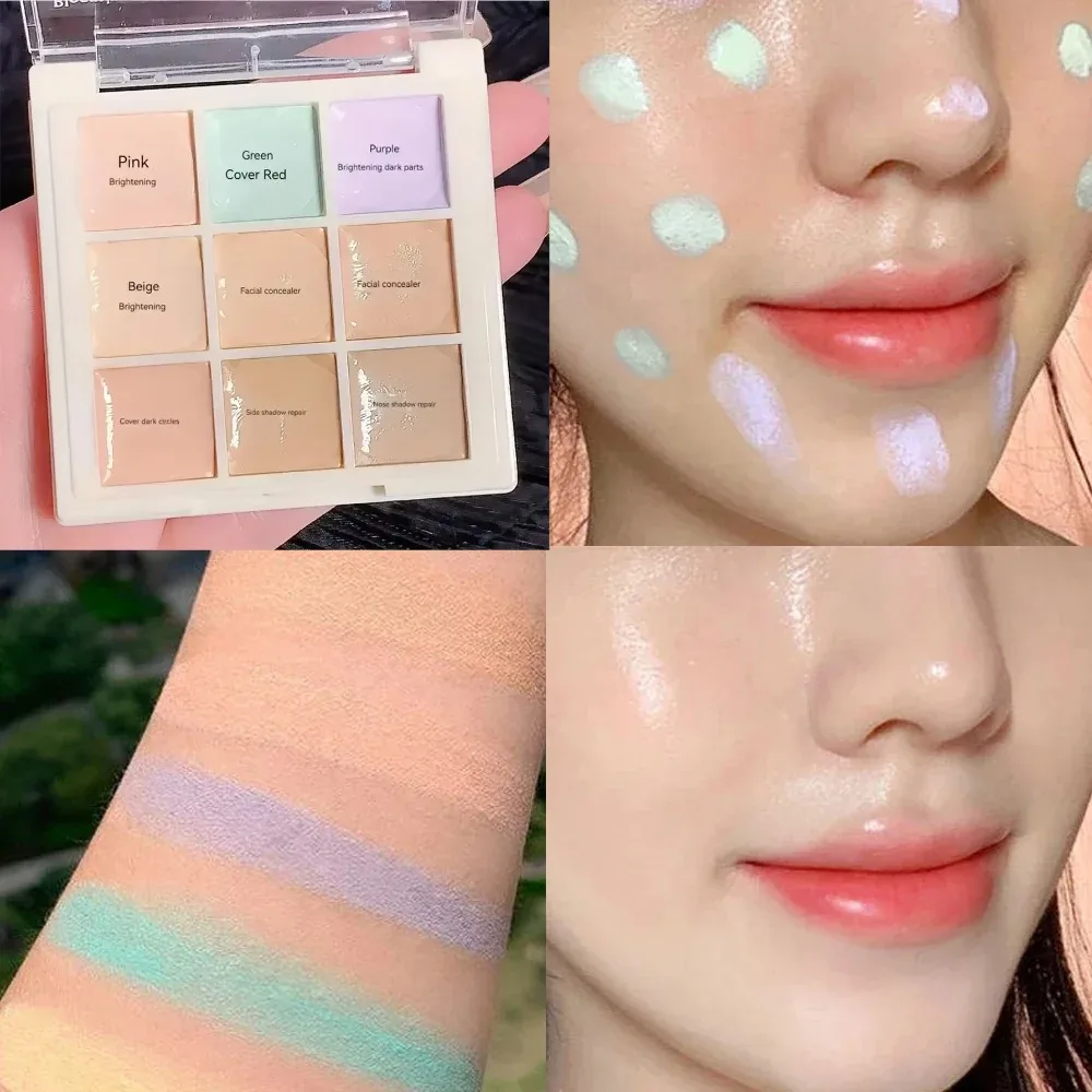 Waterproof Sweatproof 9-color Concealer Palette Korean Makeup Cover Spots Acne Dark Circles Color Correction Cream